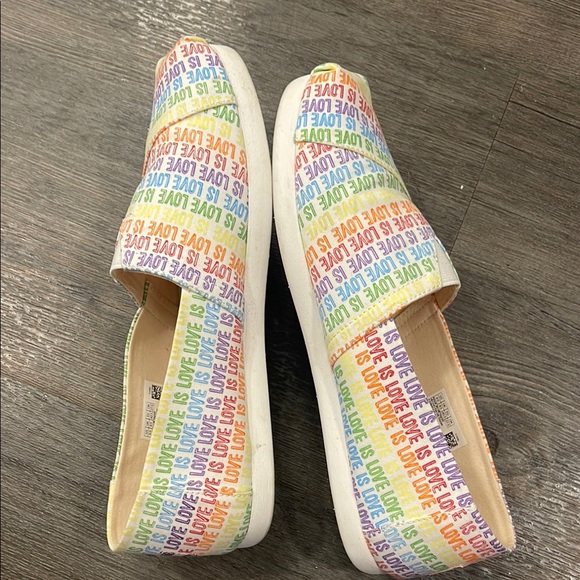 TOMS Love Is Love Classic Alpargata Slip Ons - Picture 5 of 7